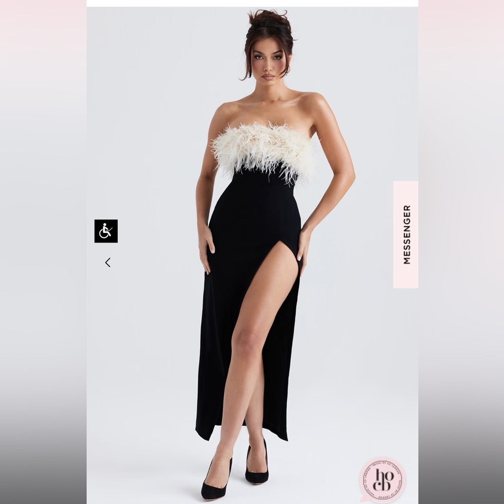 House of CB Sarai Black Split Thigh Dress